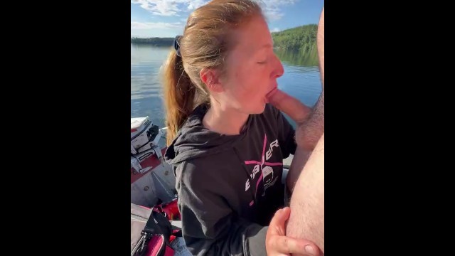 Redhead Lesbian on Boat Deep Throat’s like a Champ