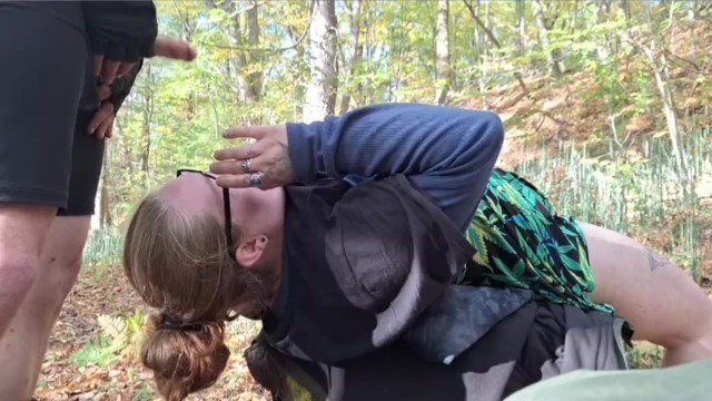 Fun in the Woods- Licking Pussy, Eating Ass, FaceFuck & Doggy used till Creampie