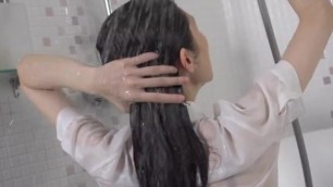 Japanese Girl Washing Hair