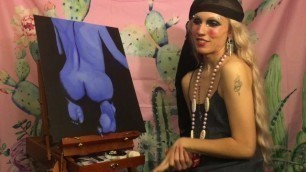 Glamorous TS Star Paints her Nudes