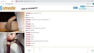 Crossdresser makes Omegle Stranger Cum