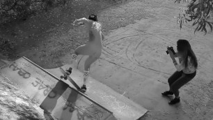 Girl Skateboarding Naked at DIY Skate Spot - Aimee Massie