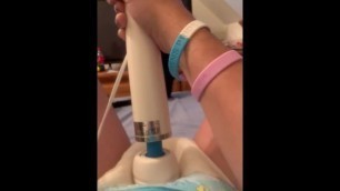 Little Diaper Girl Plays with a Magic Wand