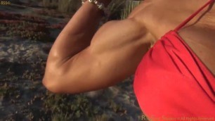 Hot Fitness Model Peaked Biceps