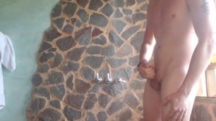 Big White Dick Shower Jerk