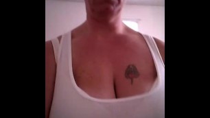 46 Yr old Friend Flexing Boobs