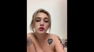 Tattooed White Shorty on Periscope Mad no one Buy her Premium Nip Slip