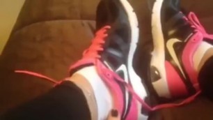 Hot Goddess Shows her Shoes and White Ankle Socks after Workout