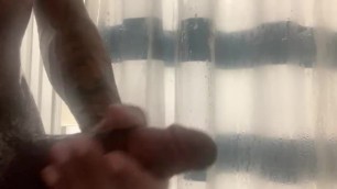 Beating my Big Dick in the Shower