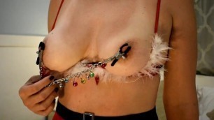 Jingle Bells Special - Buttplug, Clamps with Bells on Nipples and Pussy