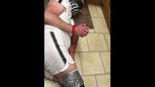 Duct Taped and Roped up Man used by Femdom 4