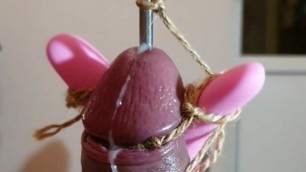 Big cock bound for a post-orgasm sounding vibrator torture