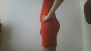 crossdresser in red dress sexy