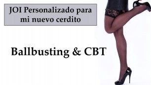 JOI personalizado para mi nuevo cerdito. Ballbusting & CBT.