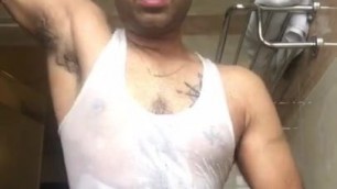 Indian superstar jerking in hotel room