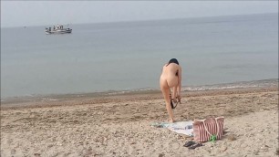 My horny wife flashes her pussy to fisherman, public voyeur