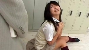 Rin has cunt rubbed through white panties and fucked by stiff cock