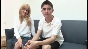 Skinny Boy Fucks a Blonde With Small Tits