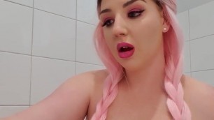 Stupid whore roughly dildo herself