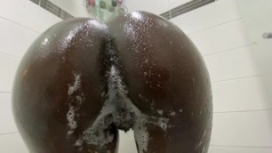 Ebony Colombian Teen Washes her Perfect Tiny Tits in the Shower and Shows her Perfect Soapy Ass