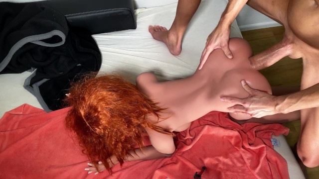 Sex Doll Received Huge Shot after she took too much Cock up her Ass