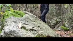 I Spy Tourist while taking a Long Piss Outdoor - Piss Waterfall