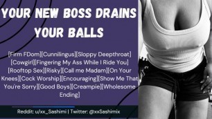 ASMR Roleplay - your new Boss Drains your Balls